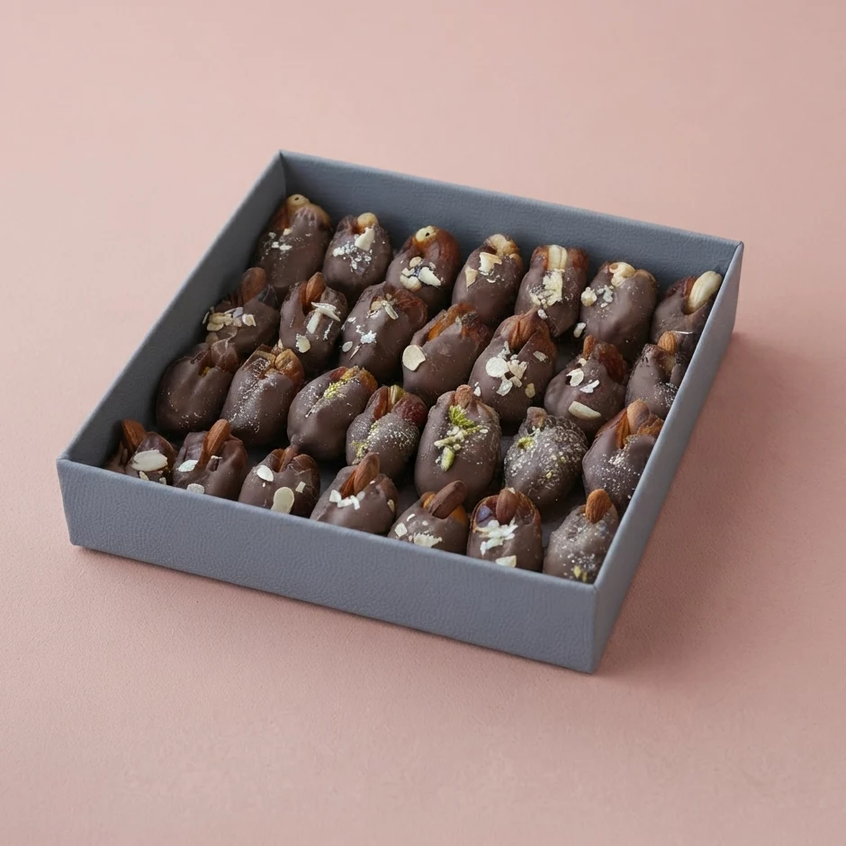 Nuts and Dates Chocolate Square Box