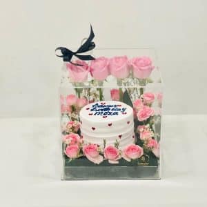 Pink flower Cake Box