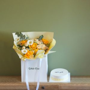 Blooming petals and Sweet cake